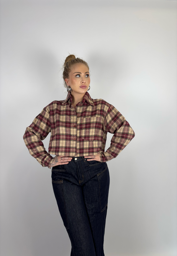 Camicia Cropped a Quadri